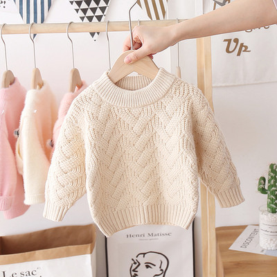 Casual παιδικό χειμερινό πουλόβερ με οβάλ ντεκολτέ κατάλληλο για κορίτσια
