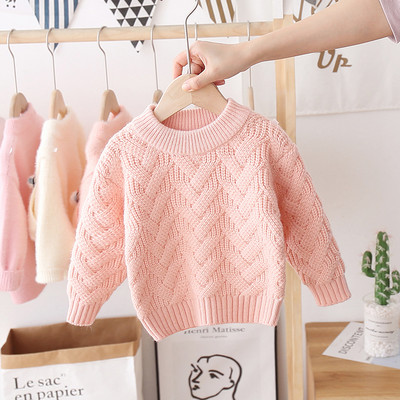 Casual παιδικό χειμερινό πουλόβερ με οβάλ ντεκολτέ κατάλληλο για κορίτσια