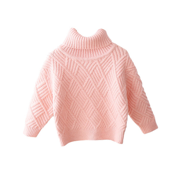 Alkalmi téli pulóver magas gallérral lányoknak