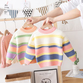 Gyerek pulóver ovális nyakkivágással lányoknak