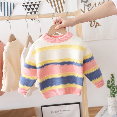 Gyerek pulóver ovális nyakkivágással lányoknak