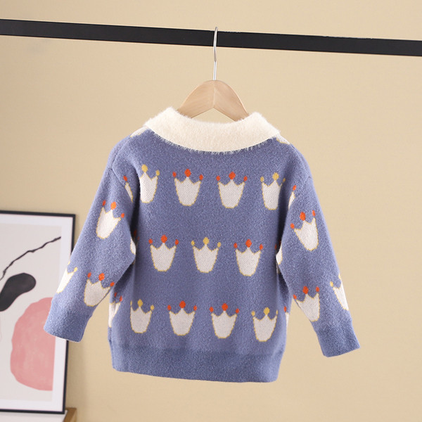 Aktuális gyerek pulóver lányoknak klasszikus gallérral