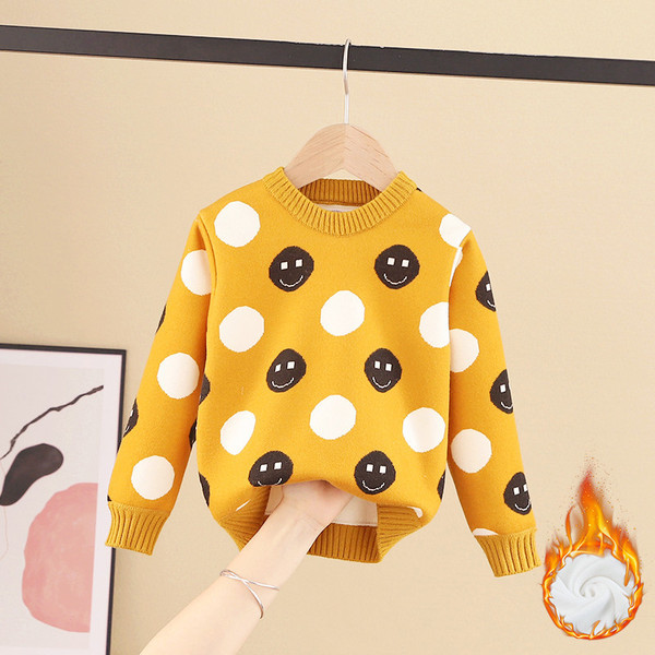 Korszerű gyermekpulóver ovális nyakkivágással, lányoknak és fiúknak egyaránt