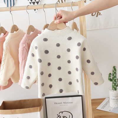 Dječji pulover na točkice za djevojčice