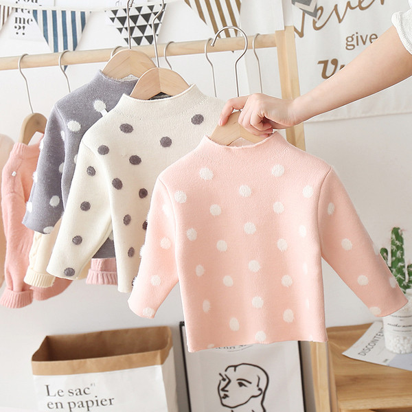 Dječji pulover na točkice za djevojčice