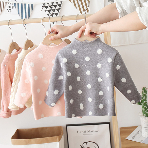 Dječji pulover na točkice za djevojčice