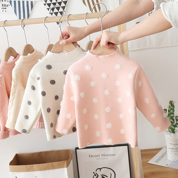 Dječji pulover na točkice za djevojčice