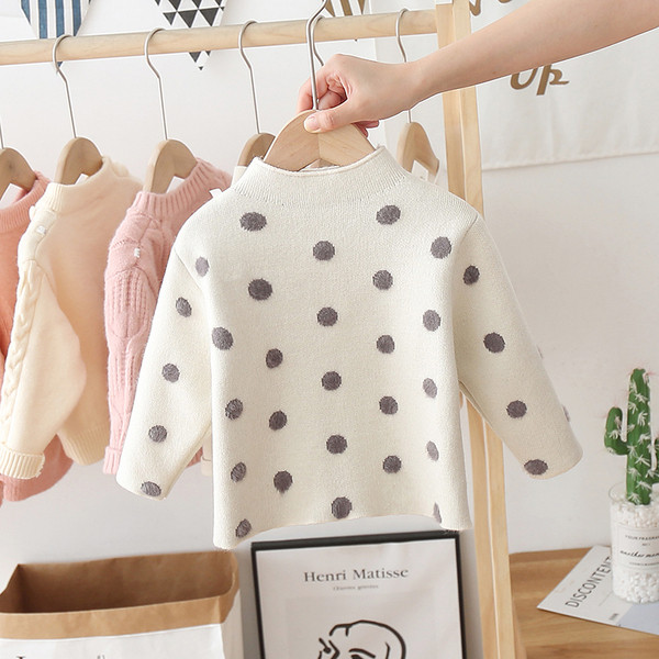 Dječji pulover na točkice za djevojčice
