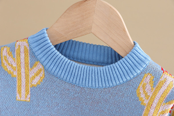 Casual παιδικό πουλόβερ για κορίτσια με οβάλ γιακά