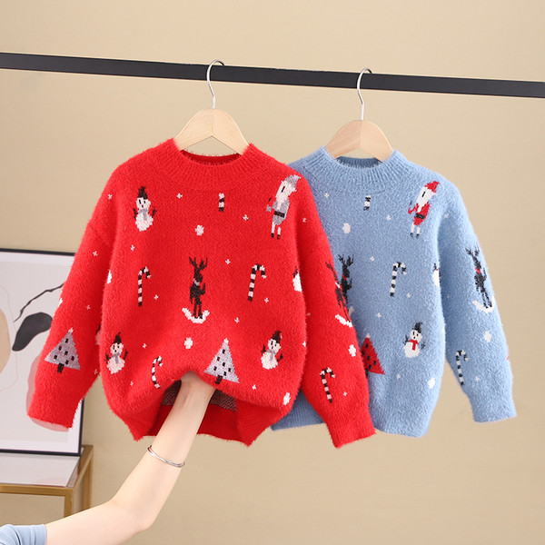 Χειμερινό παιδικό πουλόβερ με χριστουγεννιάτικα μοτίβα κατάλληλα για κορίτσια και αγόρια