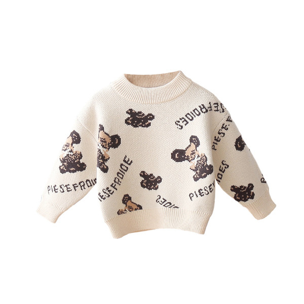 Alkalmi gyerekpulóver ovális nyakkivágással és színes rátéttel