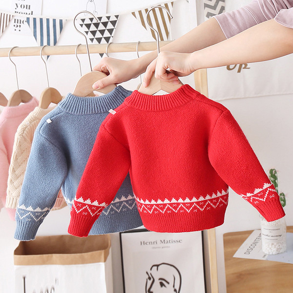 Alkalmi gyerek pulóver lányoknak és fiúknak hímzéssel