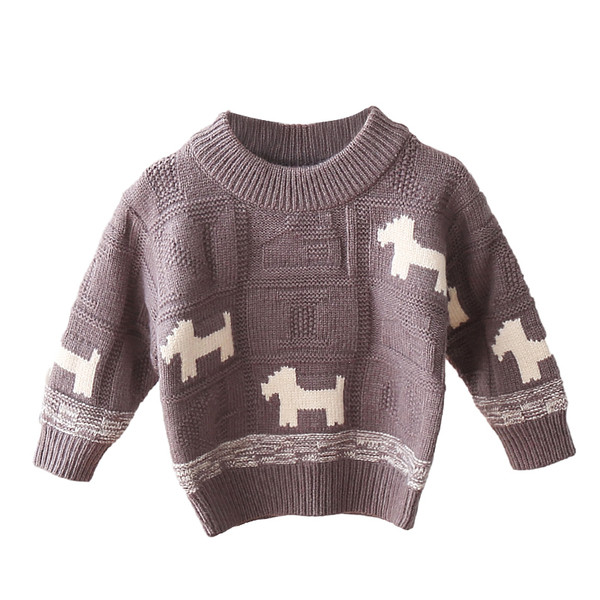 Kötött gyerek pulóver ovális nyakkivágással, alkalmas lányoknak és fiúknak