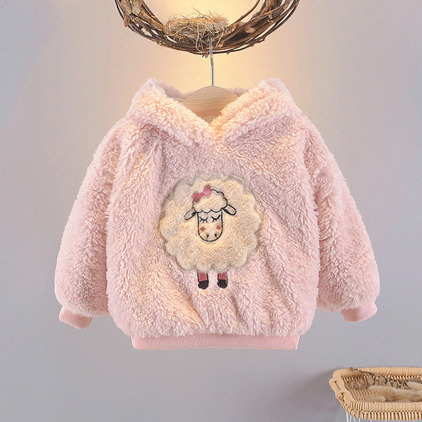 Παιδικό φούτερ  για κορίτσια με κουκούλα και απλικέ