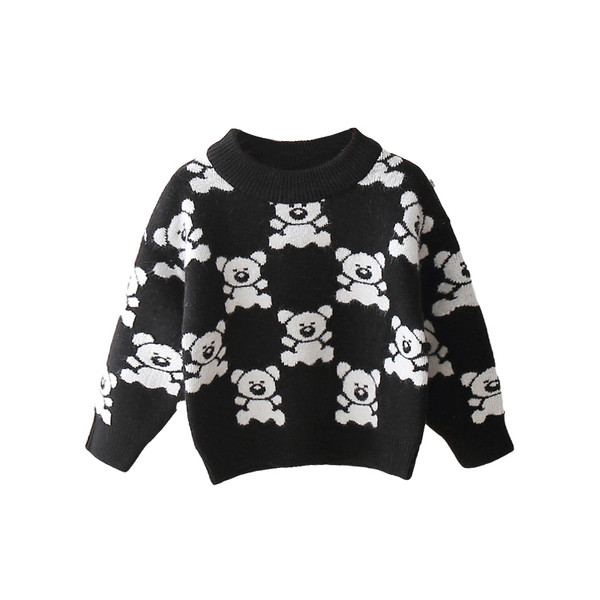 Alkalmi kötött gyerekpulóver ovális nyakkivágással lányoknak és fiúknak egyaránt