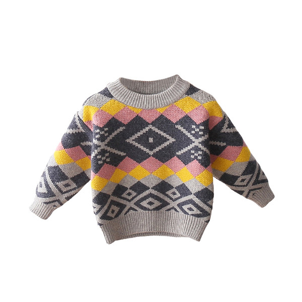 Παιδικό πουλόβερ με χρωματιστό σχέδιο κατάλληλο για κορίτσια και αγόρια