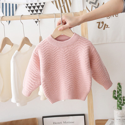 Παιδικό πουλόβερ casual με οβάλ λαιμόκοψη - απλό μοντέλο
