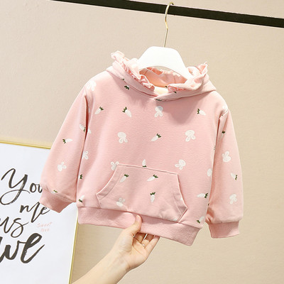 Παιδικό φούτερ για κορίτσια με κουκούλα και τσέπη