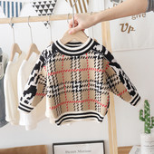 Alkalmi gyerekpulóver ovális nyakkivágással, három színben, alkalmas lányoknak és fiúknak