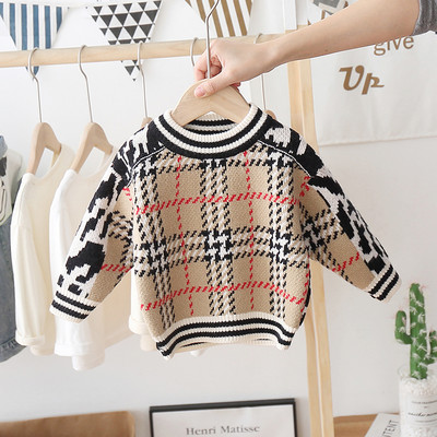 Alkalmi gyerekpulóver ovális nyakkivágással, három színben, alkalmas lányoknak és fiúknak