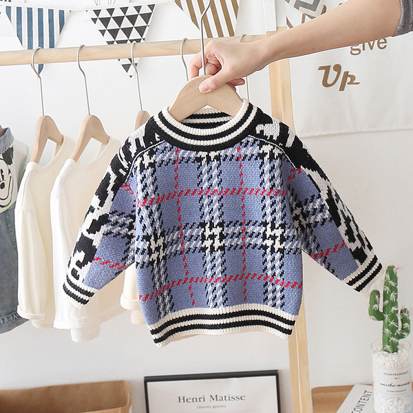 Alkalmi gyerekpulóver ovális nyakkivágással, három színben, alkalmas lányoknak és fiúknak