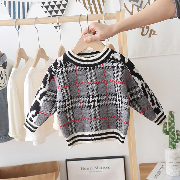 Alkalmi gyerekpulóver ovális nyakkivágással, három színben, alkalmas lányoknak és fiúknak