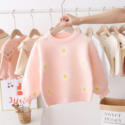 Új modell gyerek pulóver lányoknak virágos motívumokkal