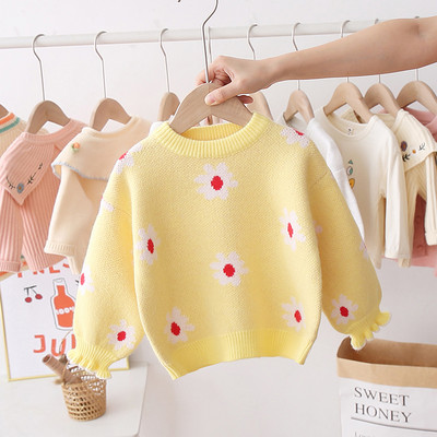 Új modell gyerek pulóver lányoknak virágos motívumokkal