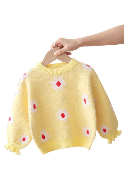 Új modell gyerek pulóver lányoknak virágos motívumokkal