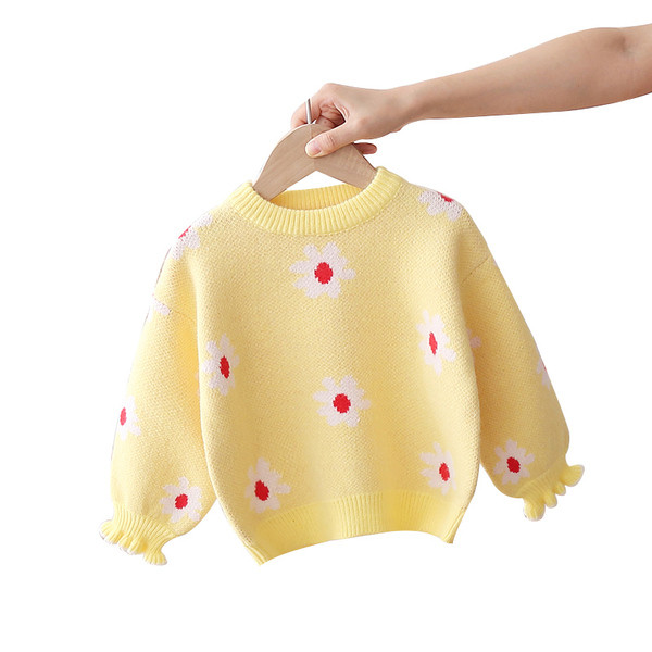 Új modell gyerek pulóver lányoknak virágos motívumokkal