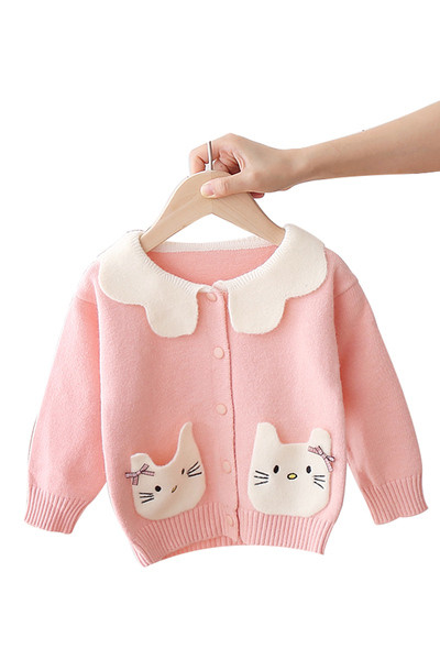 Μοντέρνο παιδικό γιλέκο για κορίτσια με τσέπες και γιακά