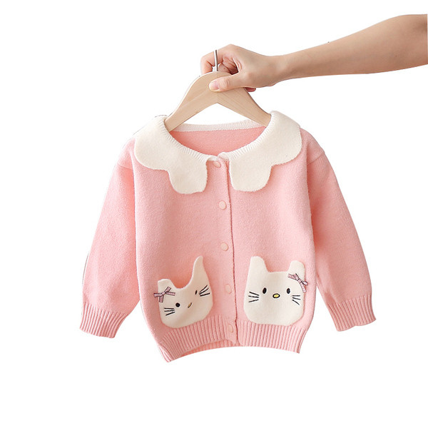 Μοντέρνο παιδικό γιλέκο για κορίτσια με τσέπες και γιακά