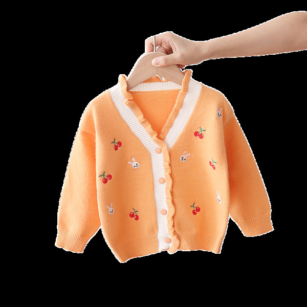 Aktuális gyerekmellény lányoknak V-alakú gallérral és hímzéssel