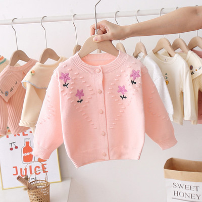 Vesta moderna pentru fete pentru copii cu guler oval si broderie