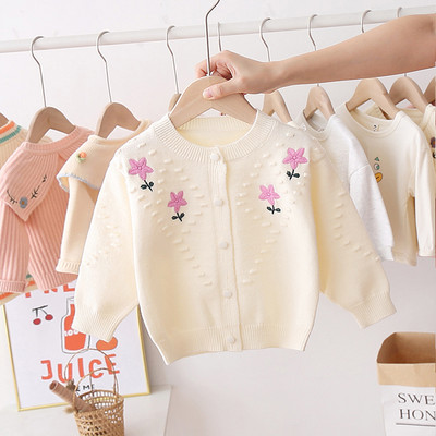 Vesta moderna pentru fete pentru copii cu guler oval si broderie