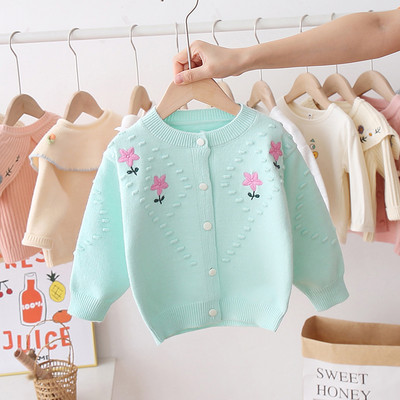 Vesta moderna pentru fete pentru copii cu guler oval si broderie