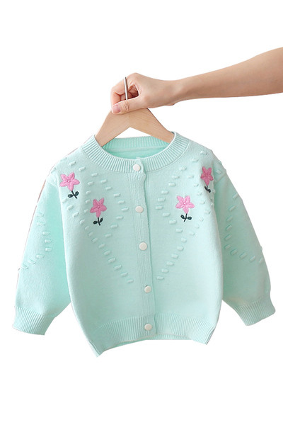 Vesta moderna pentru fete pentru copii cu guler oval si broderie