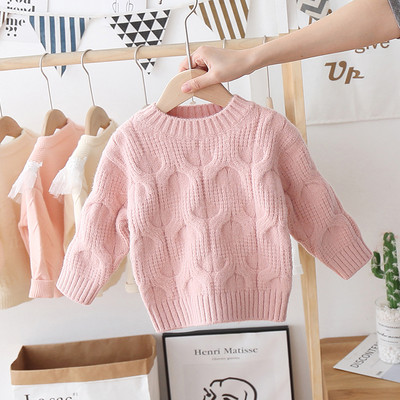 Téli gyerek pulóver ovális nyakkivágással, alkalmas lányoknak és fiúknak