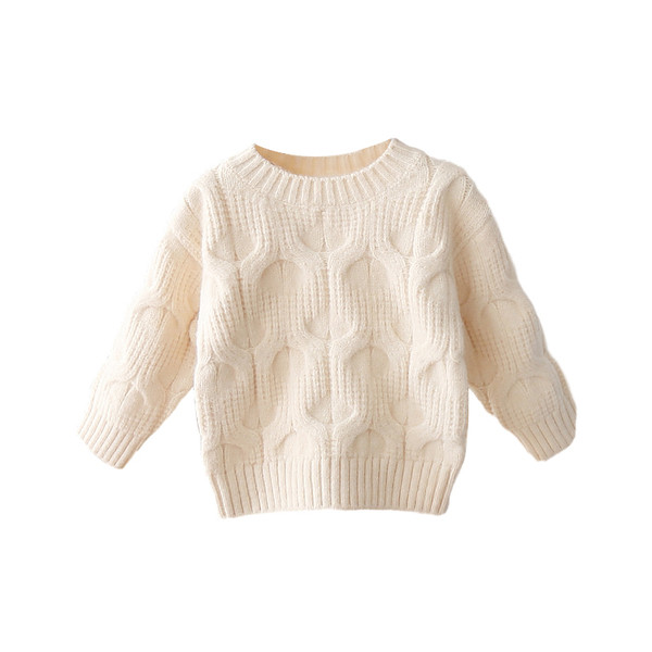 Téli gyerek pulóver ovális nyakkivágással, alkalmas lányoknak és fiúknak