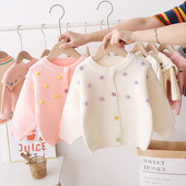 Alkalmi gyerekmellény lányoknak ovális gallérral és színes gombokkal