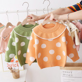 Lezser, pöttyös gyerekpulóver lányoknak