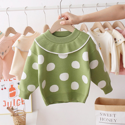 Lezser, pöttyös gyerekpulóver lányoknak