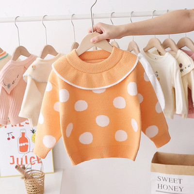 Lezser, pöttyös gyerekpulóver lányoknak