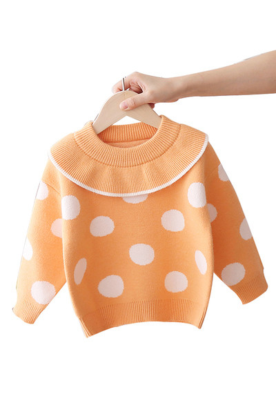 Lezser, pöttyös gyerekpulóver lányoknak