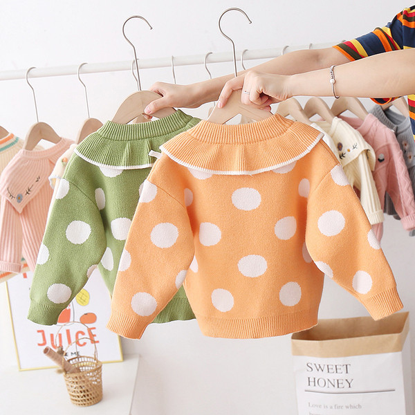 Lezser, pöttyös gyerekpulóver lányoknak