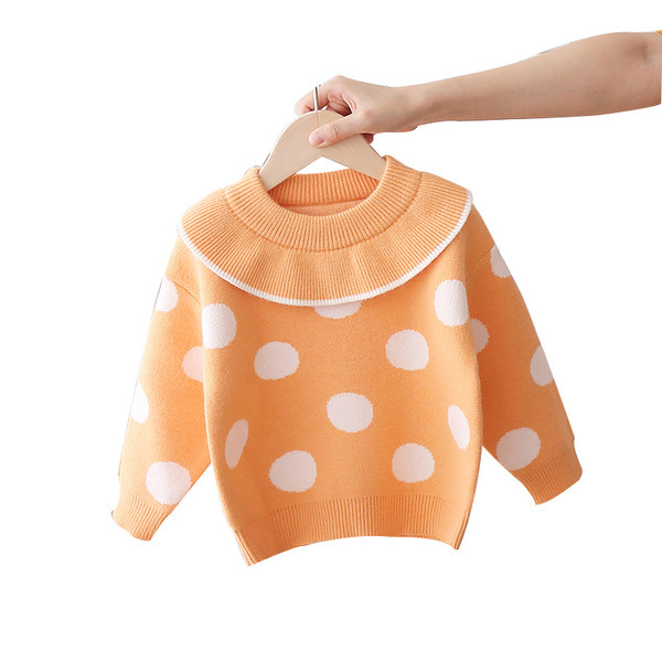 Lezser, pöttyös gyerekpulóver lányoknak