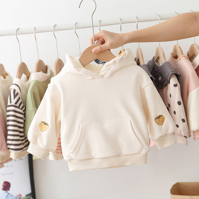 Gyerek pulóver lányoknak kapucnival és hímzéssel