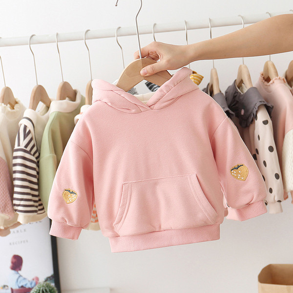 Gyerek pulóver lányoknak kapucnival és hímzéssel