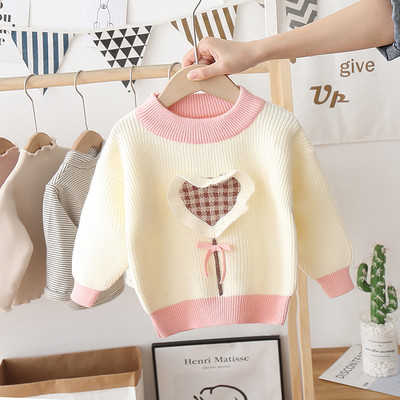 Alkalmi gyerek pulóver ovális nyakkivágással, lányoknak