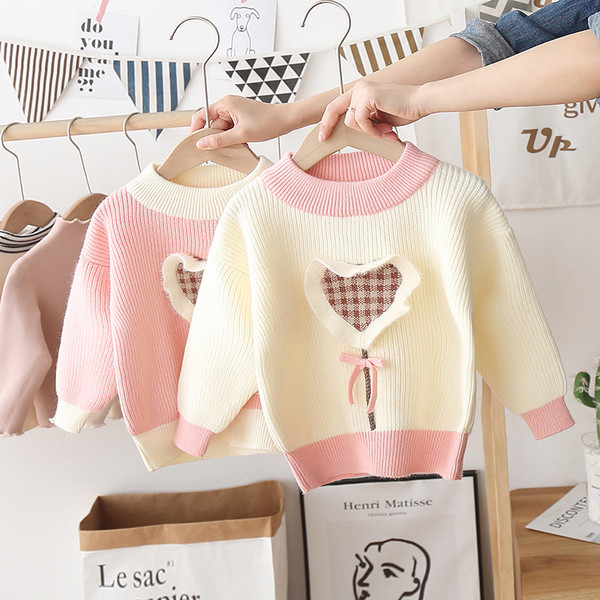 Alkalmi gyerek pulóver ovális nyakkivágással, lányoknak